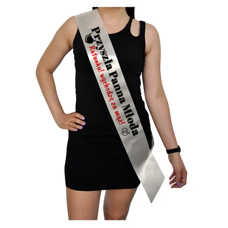 Szarfa ECRU Wieczór Panieński Ratunku! wychodzę za mąż!